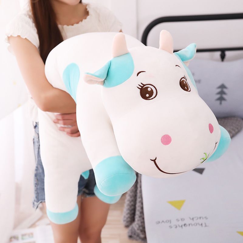 No. 1 cartoon Cow, plush toy doll, pillow, long pillow, doll, bed pillow, small, cute pink girl doll Item Picture