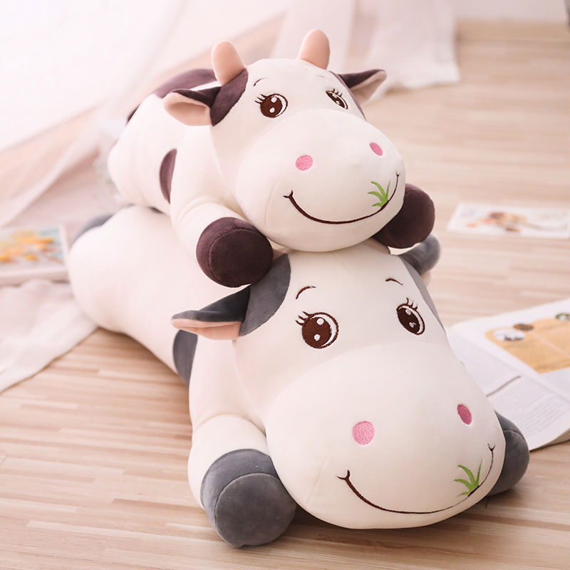 No. 1 cartoon Cow, plush toy doll, pillow, long pillow, doll, bed pillow, small, cute pink girl doll