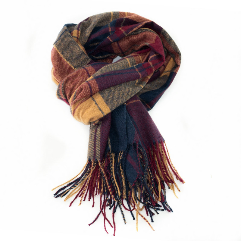 Japan And South Korea Fashion Autumn Winter 2022 New Classic Plaid Scarf Imitation Cashmere Scarf Shawl Warm And Thick Multi-Purpose Scarf Specification drawing