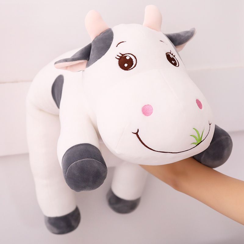 No. 1 cartoon Cow, plush toy doll, pillow, long pillow, doll, bed pillow, small, cute pink girl doll details Picture