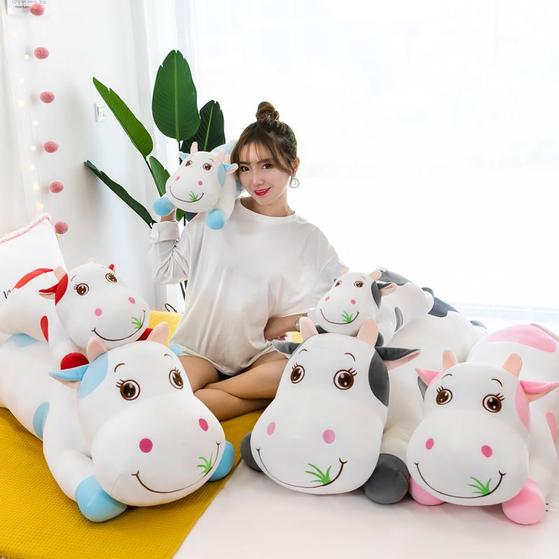 No. 1 cartoon Cow, plush toy doll, pillow, long pillow, doll, bed pillow, small, cute pink girl doll Specification image