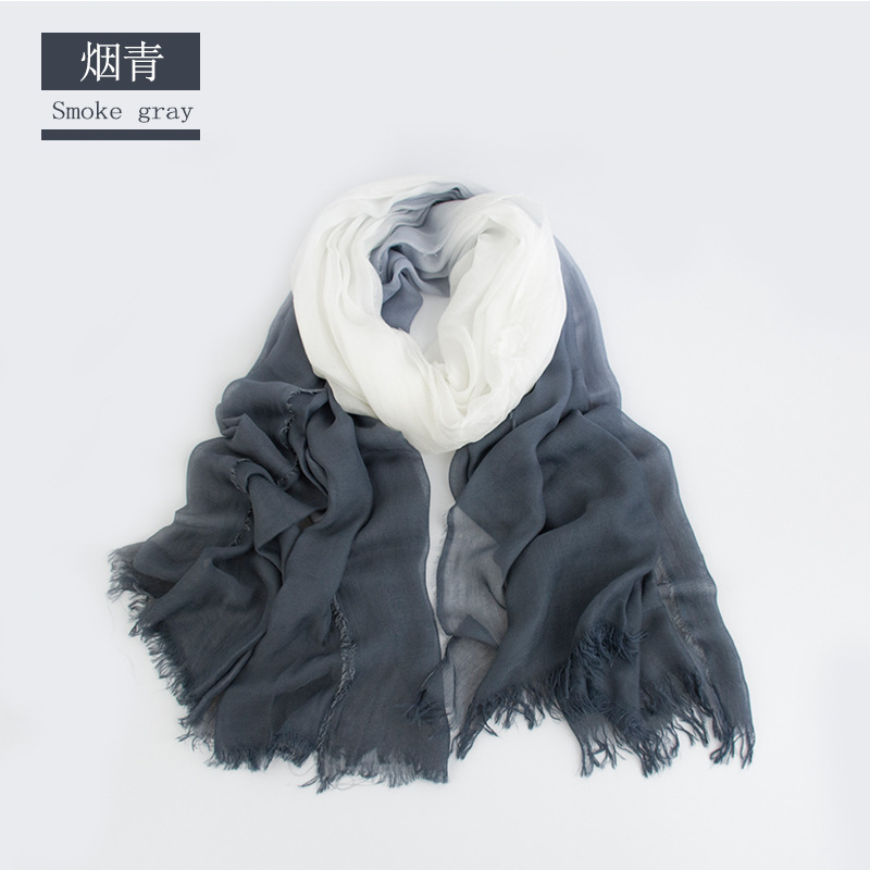 Japanese Simple Gradient Scarf Spring And Autumn Thin Modal Scarf Seaside Sun Protection Beach Towel 2022 Fashion Fringe Scarf details Picture