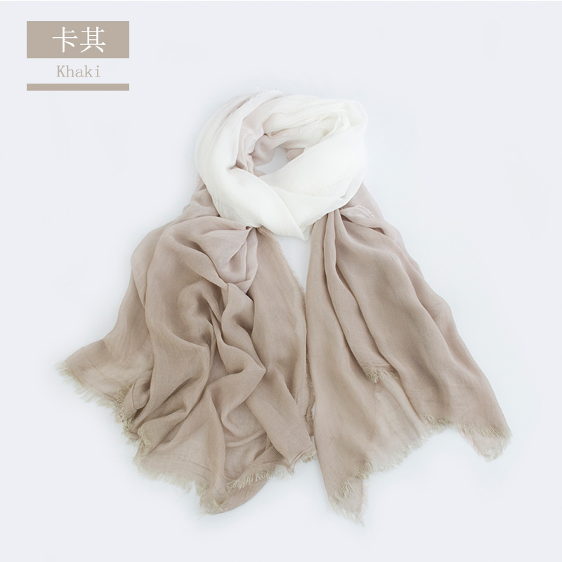 Japanese Simple Gradient Scarf Spring And Autumn Thin Modal Scarf Seaside Sun Protection Beach Towel 2022 Fashion Fringe Scarf undefined