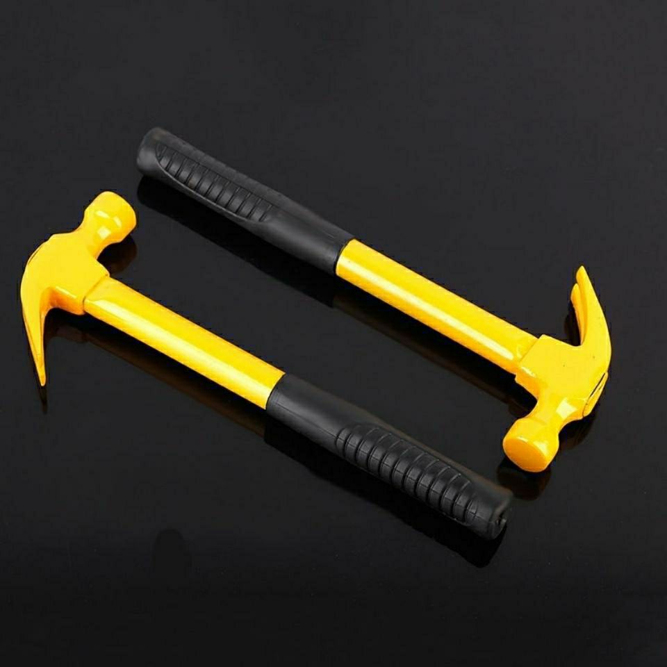 Steel pipe handle sheep horn hammer 250g, 500g, 750g, starting hammer, yellow steel pipe sheep horn hammer, yellow iron handle hammer, iron handle sheep horn hammer, steel pipe handle shockproof handle wholesale