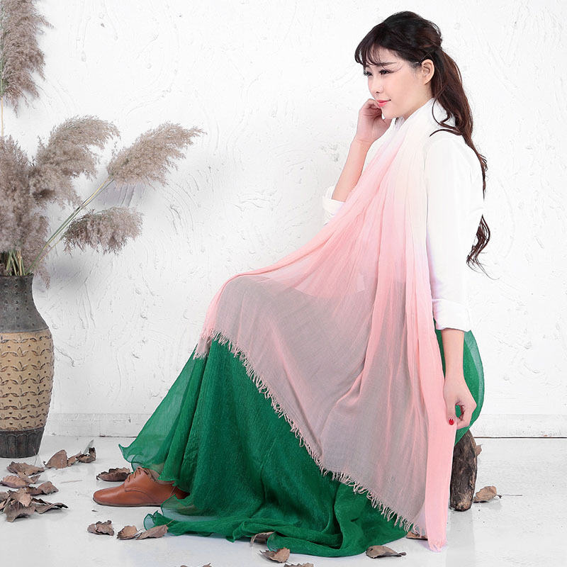 Japanese Simple Gradient Scarf Spring And Autumn Thin Modal Scarf Seaside Sun Protection Beach Towel 2022 Fashion Fringe Scarf undefined