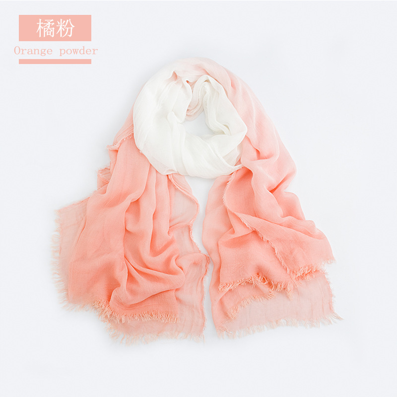 Japanese Simple Gradient Scarf Spring And Autumn Thin Modal Scarf Seaside Sun Protection Beach Towel 2022 Fashion Fringe Scarf Item Picture