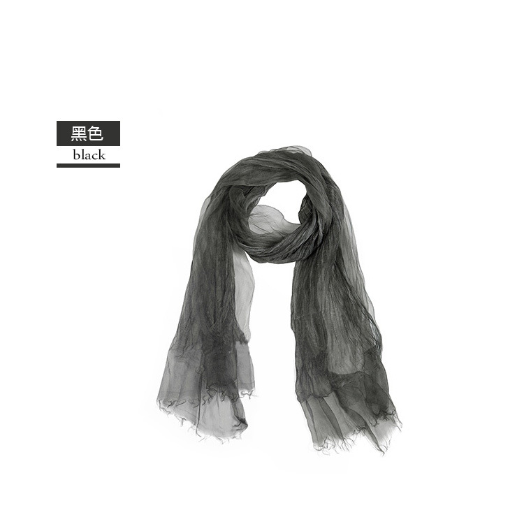 Spring/Summer Thin Silk Scarf Retro Fold Solid Color Silk Scarf Soft Breathable Double Decorative Cape undefined