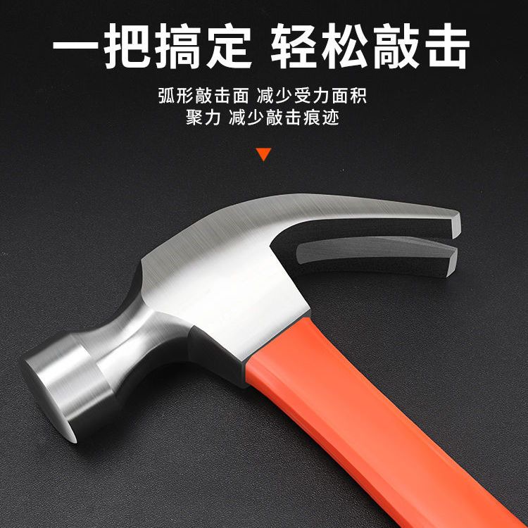 Five-fingered plastic-coated handle sheep horn hammer 250g 500g, nail hammer, hammer head sheep horn hammer, woodworking hammer, special steel hardware, household hammer, nail hammer, iron hammer, small hammer, mini hammer, integrated hammer, pulling nail hammer Specification image