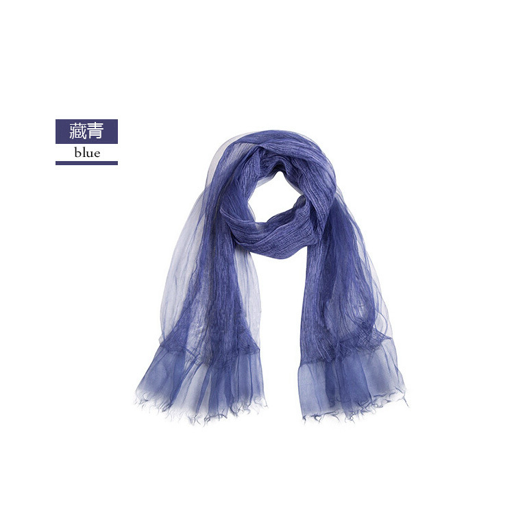 Spring/Summer Thin Silk Scarf Retro Fold Solid Color Silk Scarf Soft Breathable Double Decorative Cape undefined