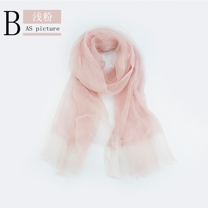 Spring/Summer Thin Silk Scarf Retro Fold Solid Color Silk Scarf Soft Breathable Double Decorative Cape undefined
