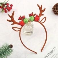 圣诞装饰耳朵头箍头扣绒鹿角头扣节日演出派对装扮道具儿童礼物3