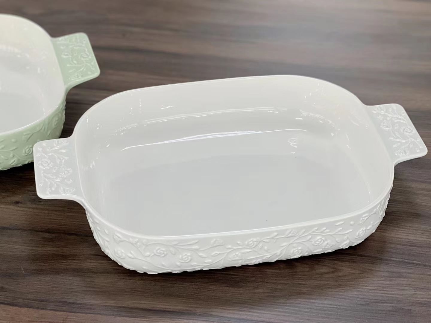 方圆陶瓷烤箱专用浮雕纹多色小烤盘高温镁质瓷餐具FYJBGH685889详情图2