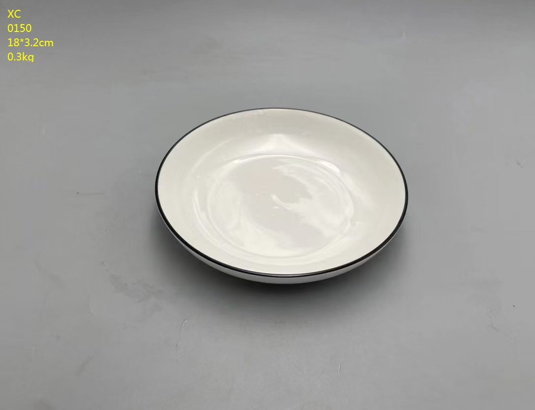 方圆陶瓷黑线边系列餐具网红西餐盘陶瓷现货高温镁质瓷FYKBH685885详情图5