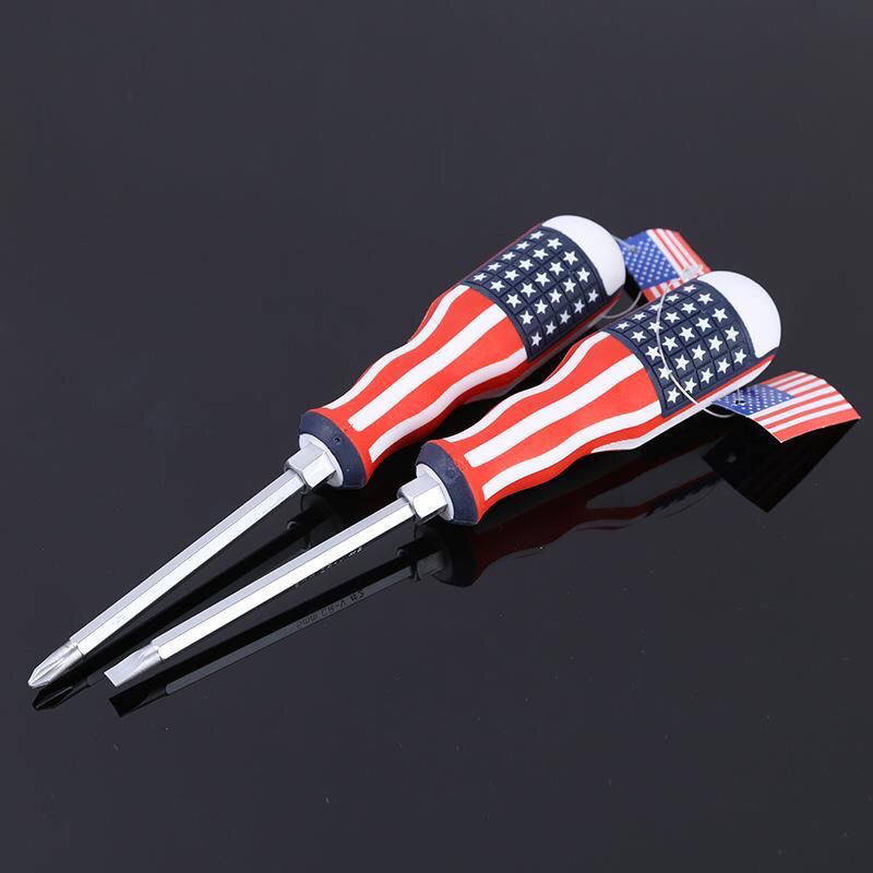 National flag handle dual-purpose screwdriver, screwdriver, screwdriver, machine repair, auto repair tools, hardware tools, strong magnetic cross single-head dual-purpose screwdriver, screwdriver, multi-purpose plum blossom flat head, household double-head screwdriver, screwdriver tool details Picture