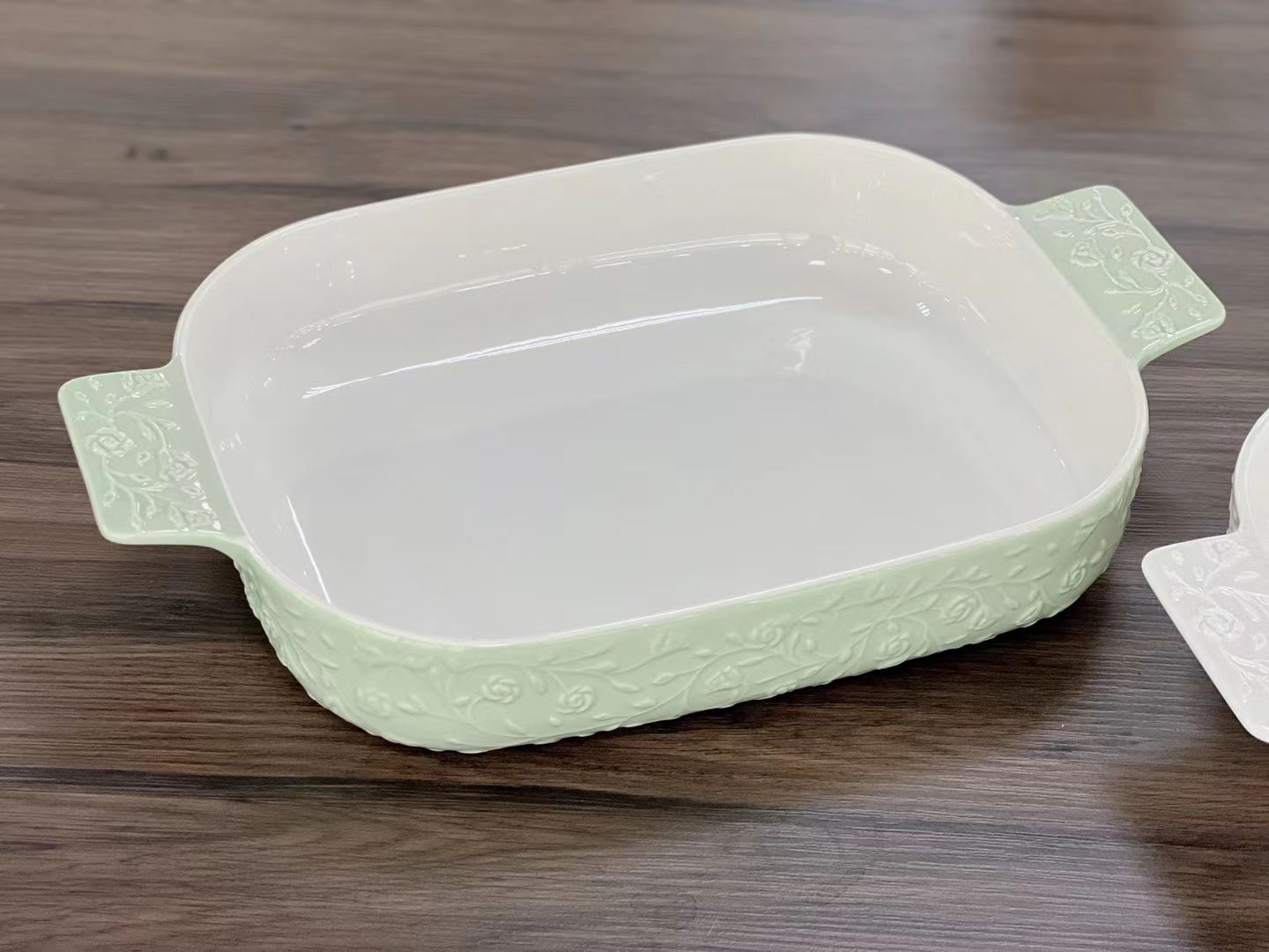 方圆陶瓷烤箱专用浮雕纹多色小烤盘高温镁质瓷餐具FYJBGH685889