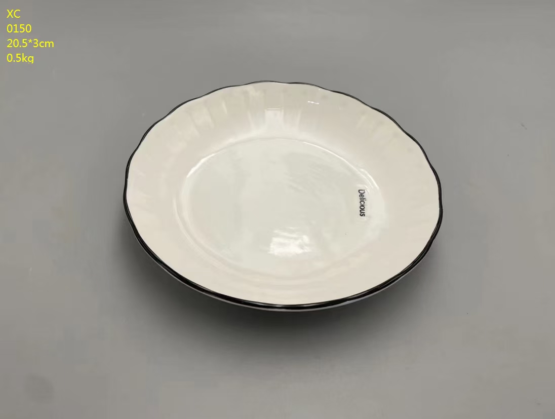 方圆陶瓷黑线边系列餐具网红西餐盘陶瓷现货高温镁质瓷FYKBH685885详情图2