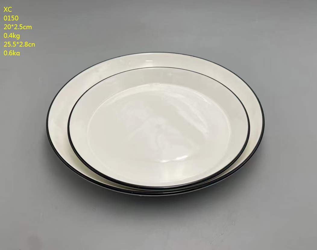方圆陶瓷黑线边系列餐具网红西餐盘陶瓷现货高温镁质瓷FYKBH685885详情图8