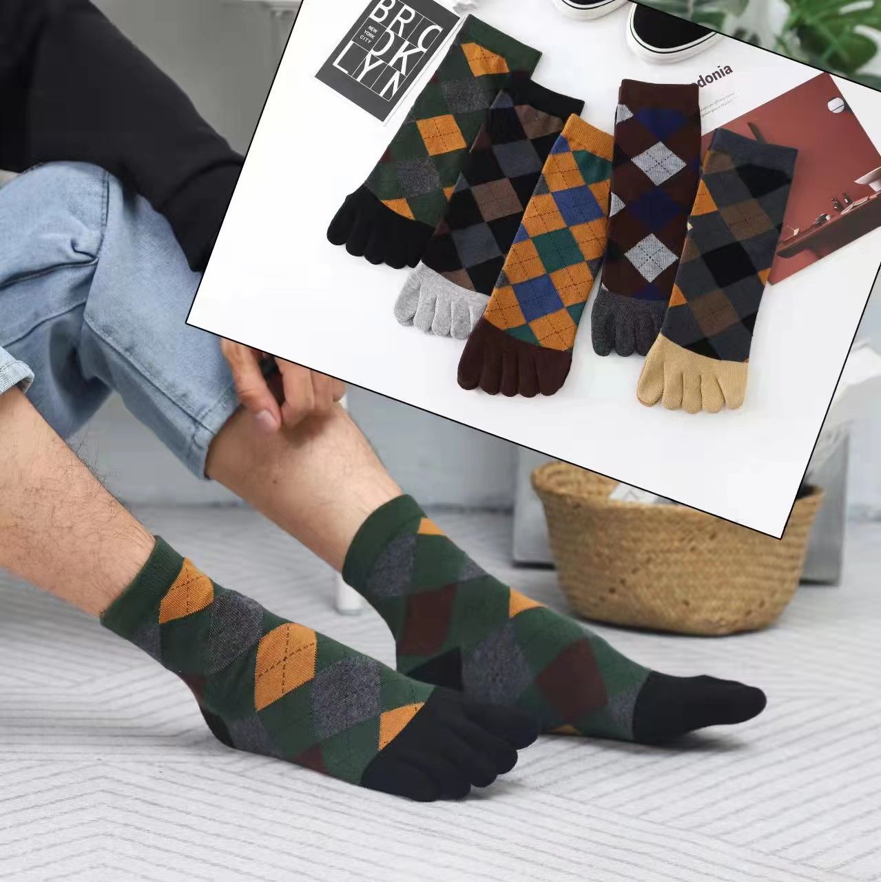 （10双装）男五指袜中筒商务袜棉袜详情图9