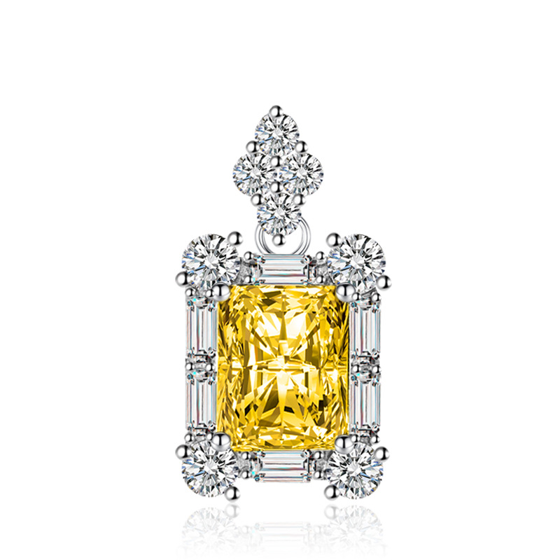 Cross-border new European and American fashion women's faux emerald gemstone pendant set jewelry detail image 7