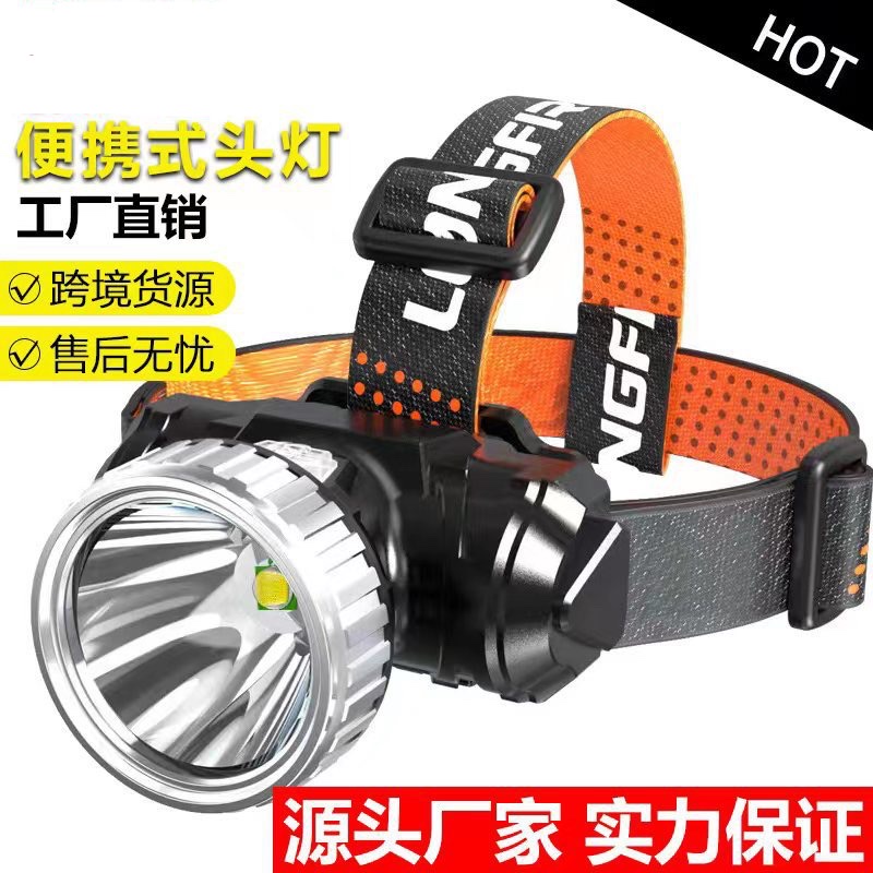 led high-intensity USB charging headlamp, night fishing, outdoor running, camping, miner's lamp, head-mounted flashlight Item Picture