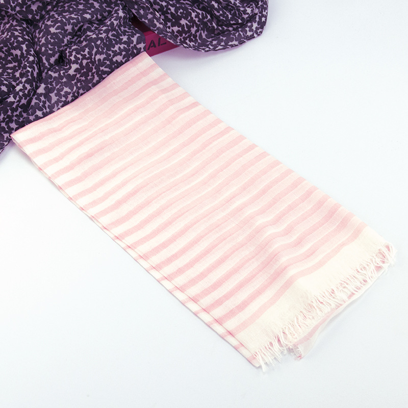 Spring New Cotton And Linen Scarf Day Thin Striped Shawl Clothing With Women's Scarf Sun Protection Shawl undefined