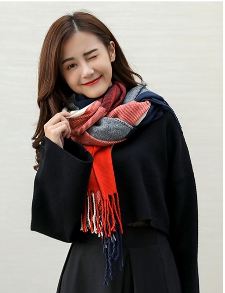 Checkered series long scarves