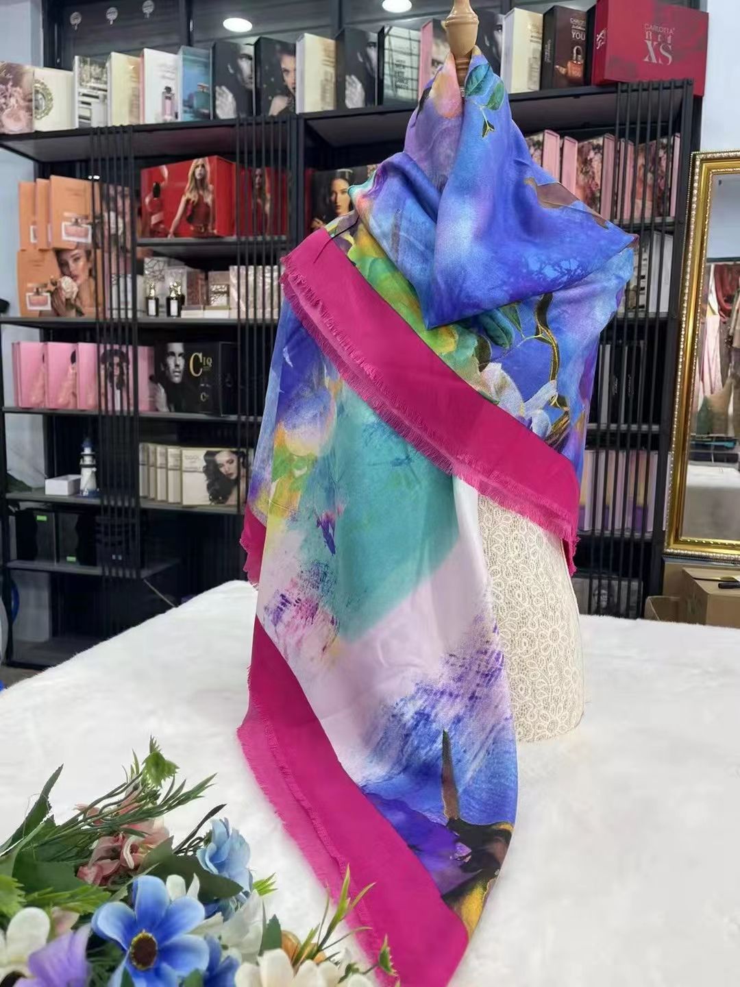 Twill cotton long scarf Specification image
