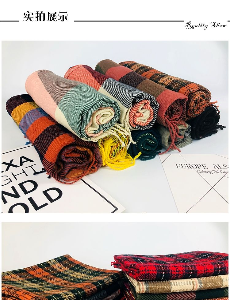 Checkered series long scarves detail image 15