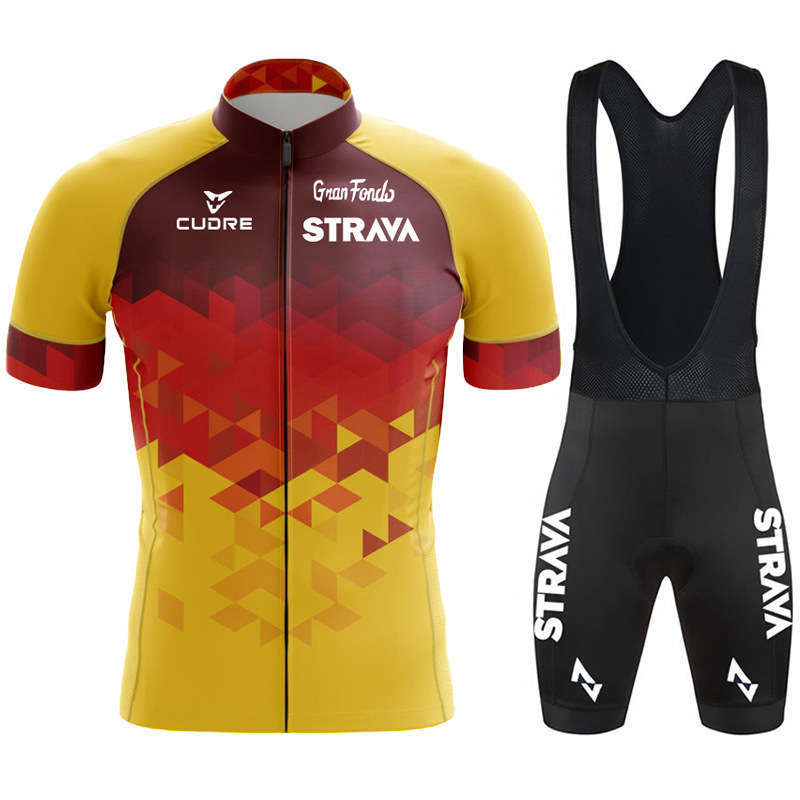 跨境骑行服Strava环法自行车短袖套装排汗吸湿赛事骑行服 详情图5