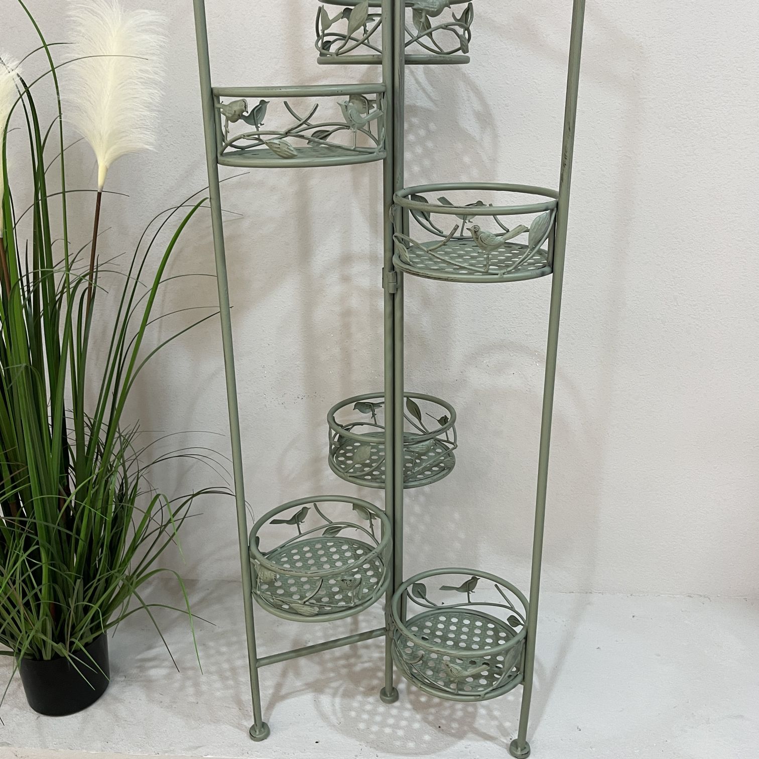 Six flower stands, balcony steps, flower pot stands, pothos, spider plants, courtyard garden, living room, flower shop, indoor and outdoor floor-standing potted plants Item Picture