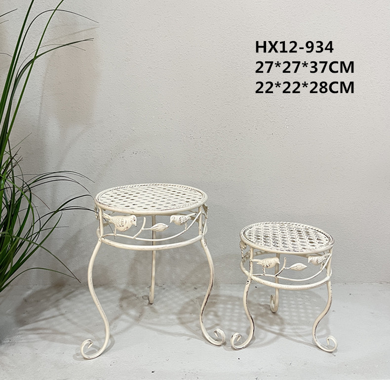 Single Basin Round Iron Art Flower Stand Multi-Layer Green Flower Pot Stand Indoor And Outdoor European Living Room Balcony Flower Shelf Decoration Green Flower Rack full figure