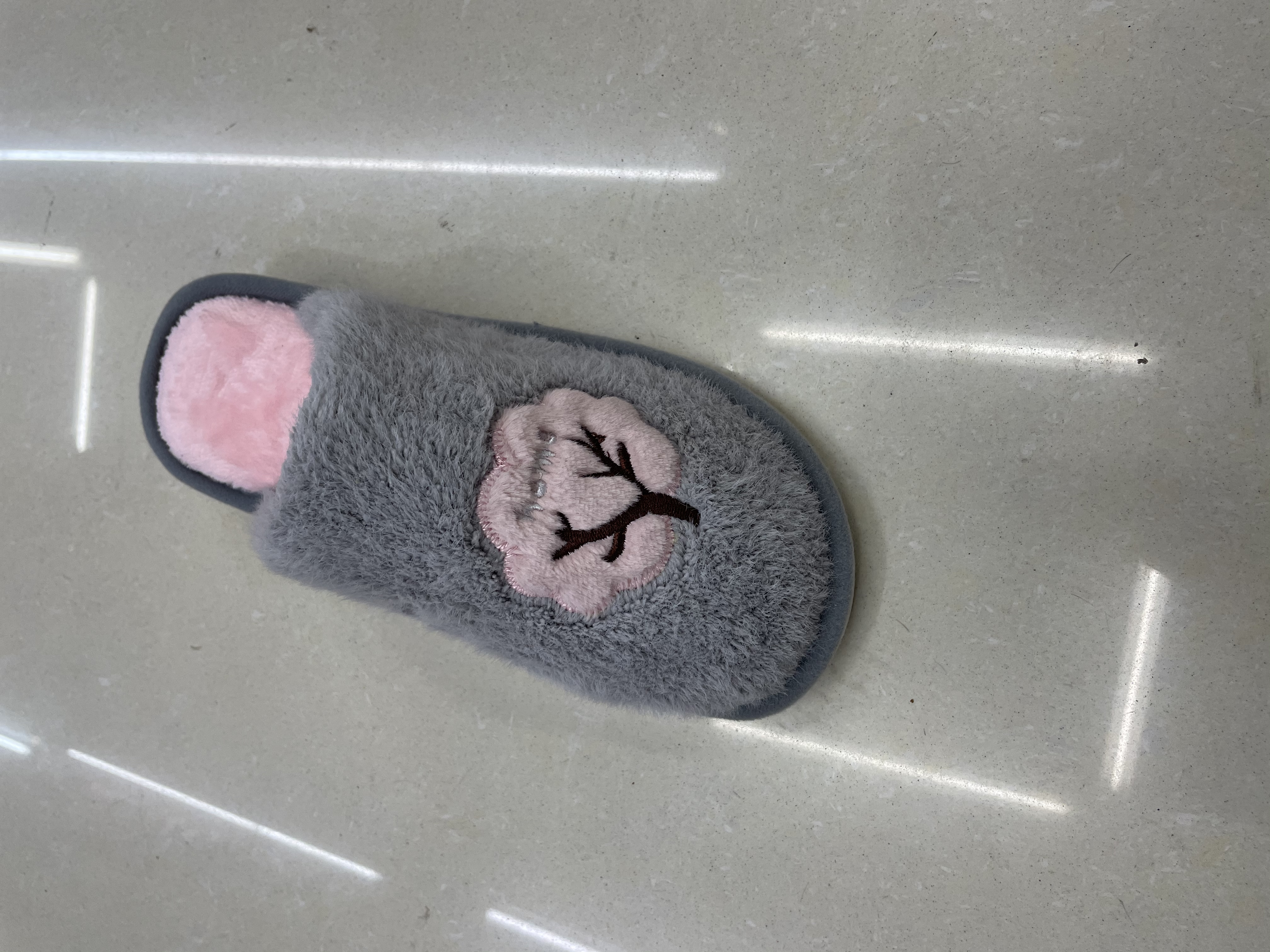 树图案毛拖鞋