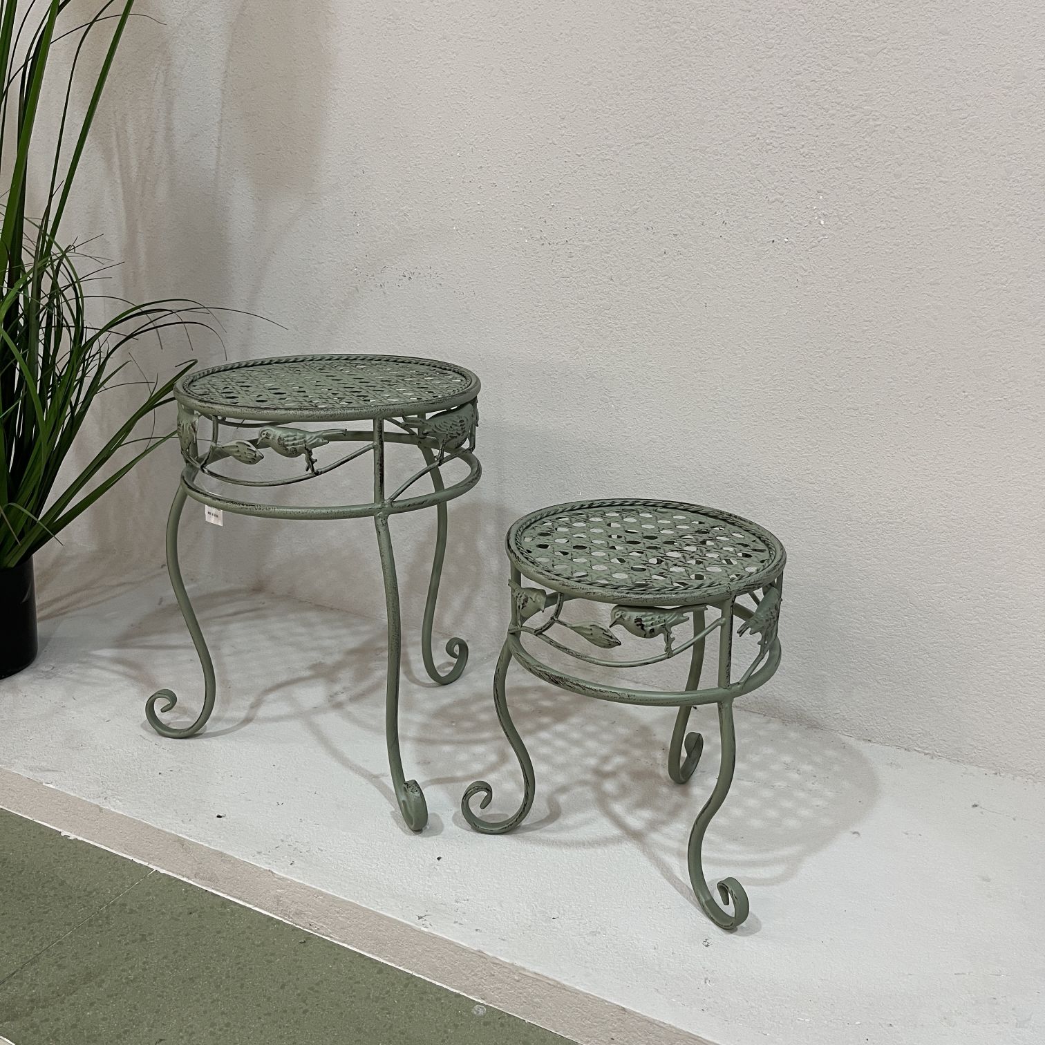 Single Basin Round Iron Art Flower Stand Multi-Layer Green Flower Pot Stand Indoor And Outdoor European Living Room Balcony Flower Shelf Decoration Green Flower Rack undefined