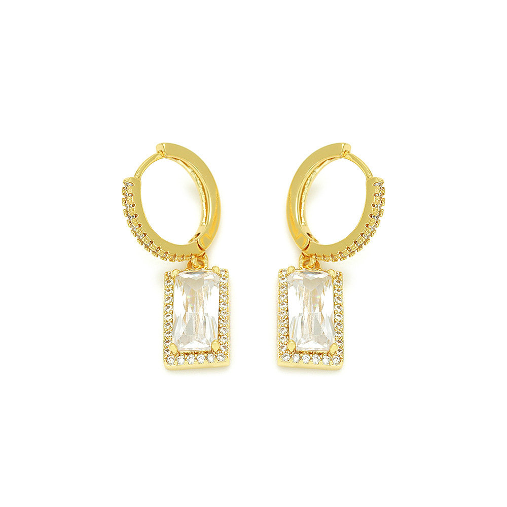 2022 New women's light luxury, niche, high-end, fashionable, niche design, small square retro ear ring earrings