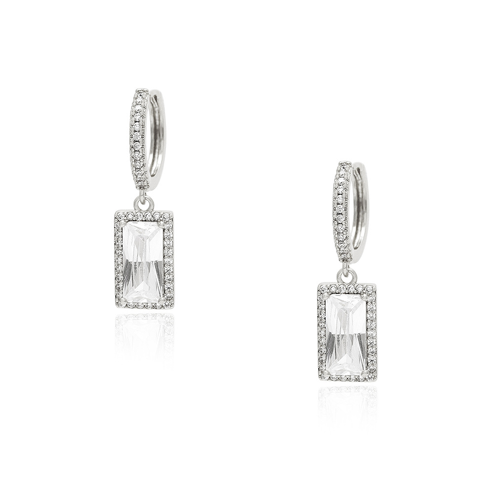 2022 New women's light luxury, niche, high-end, fashionable, niche design, small square retro ear ring earrings detail image 3