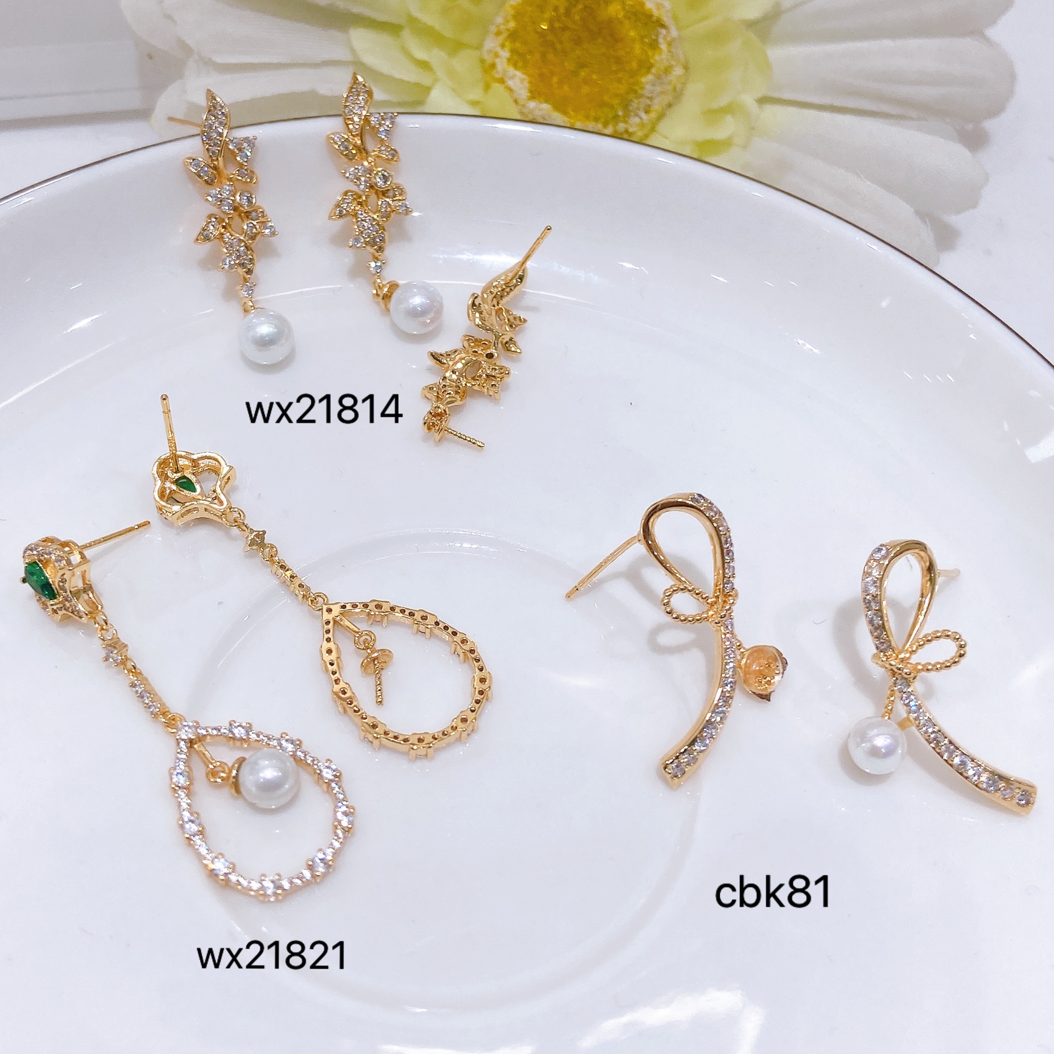 Zhongxing Accessories DIY Pearl Ear Needles