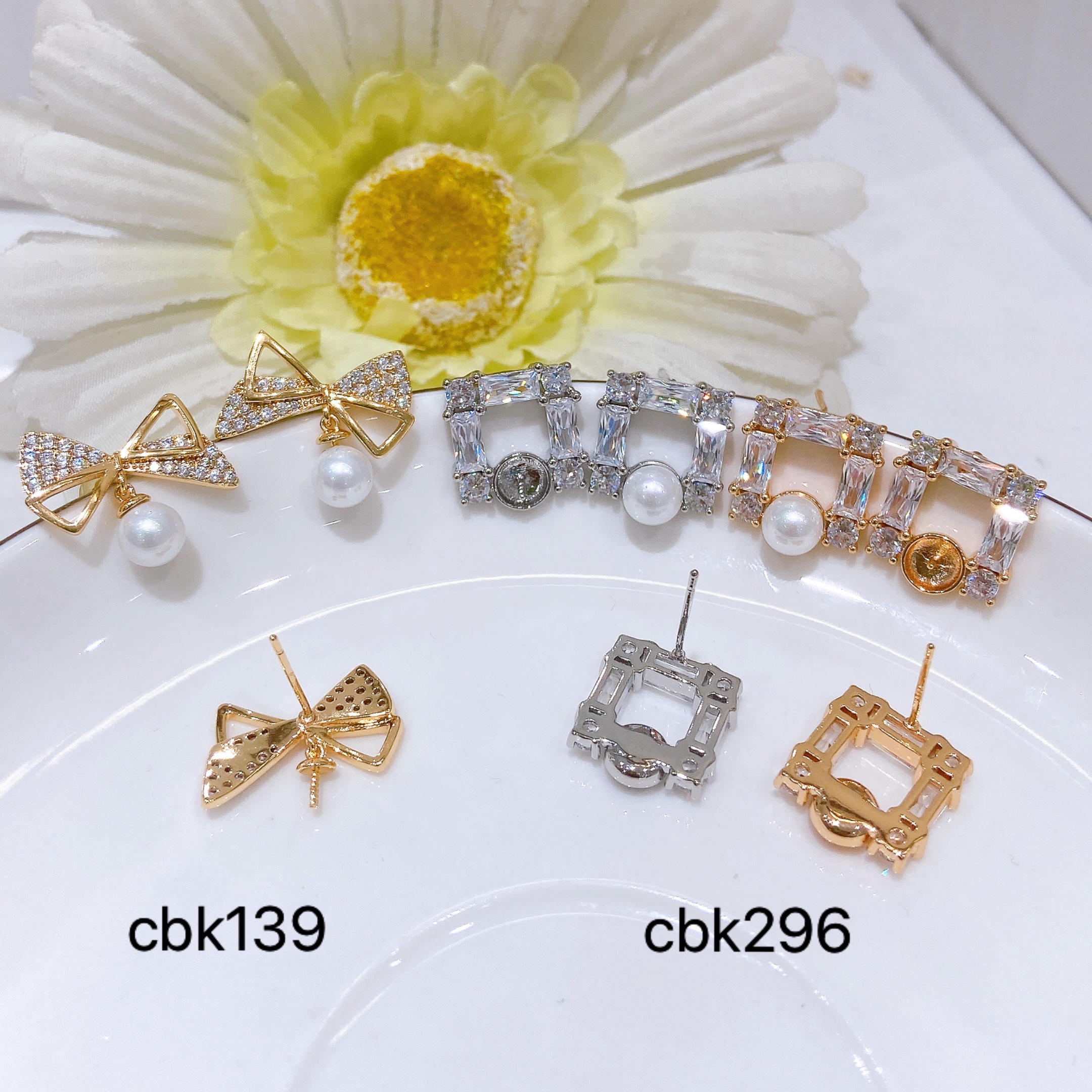 Zhongxing Accessories DIY Pearl Ear Needles details Picture