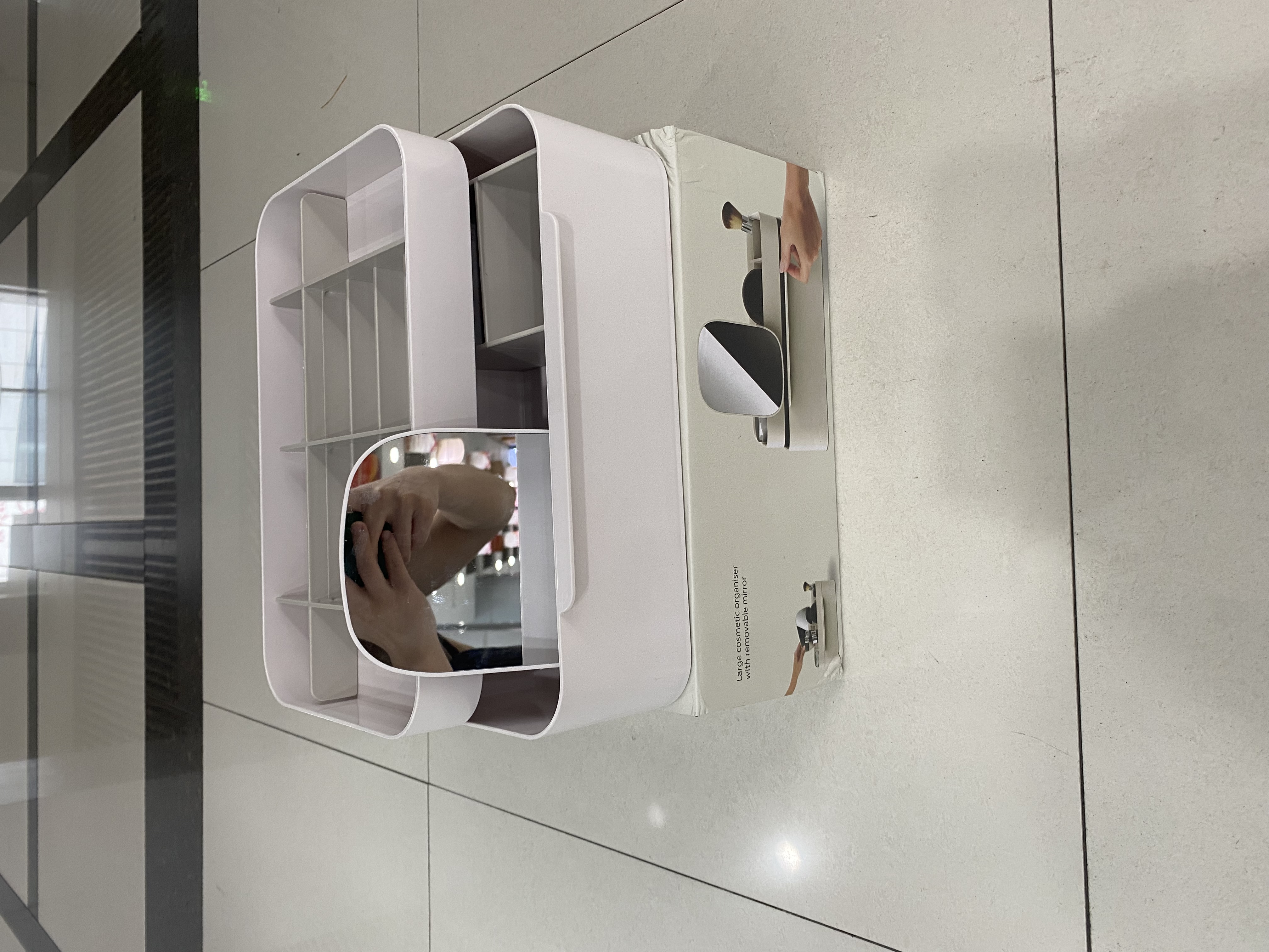 Makeup mirror storage box with mirror details Picture