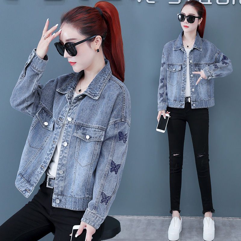 牛仔外套2022年春季新款女装洋气显瘦小个子休闲百搭立领夹克上衣