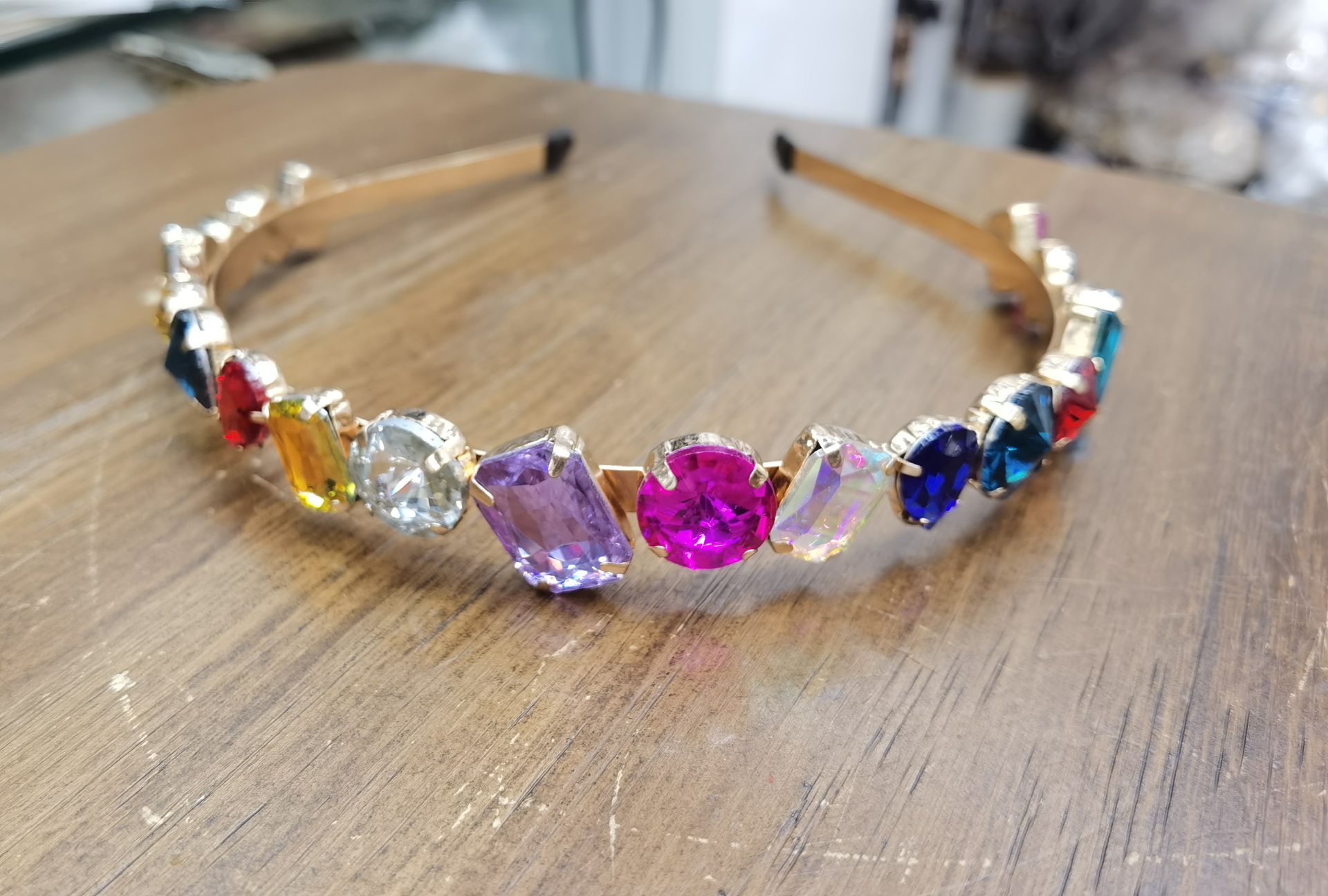 High-end hair accessories, full diamond color water diamond hair band, European and American cross-border wide edge headband, bride pressure hair band, Chao Xia 18