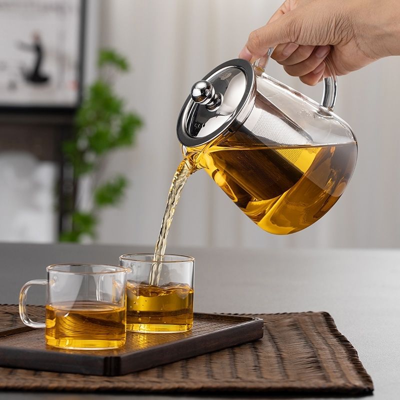 玻璃泡茶壶茶具家用花茶水壶耐高温加厚耐热过滤水壶煮茶壶器图
