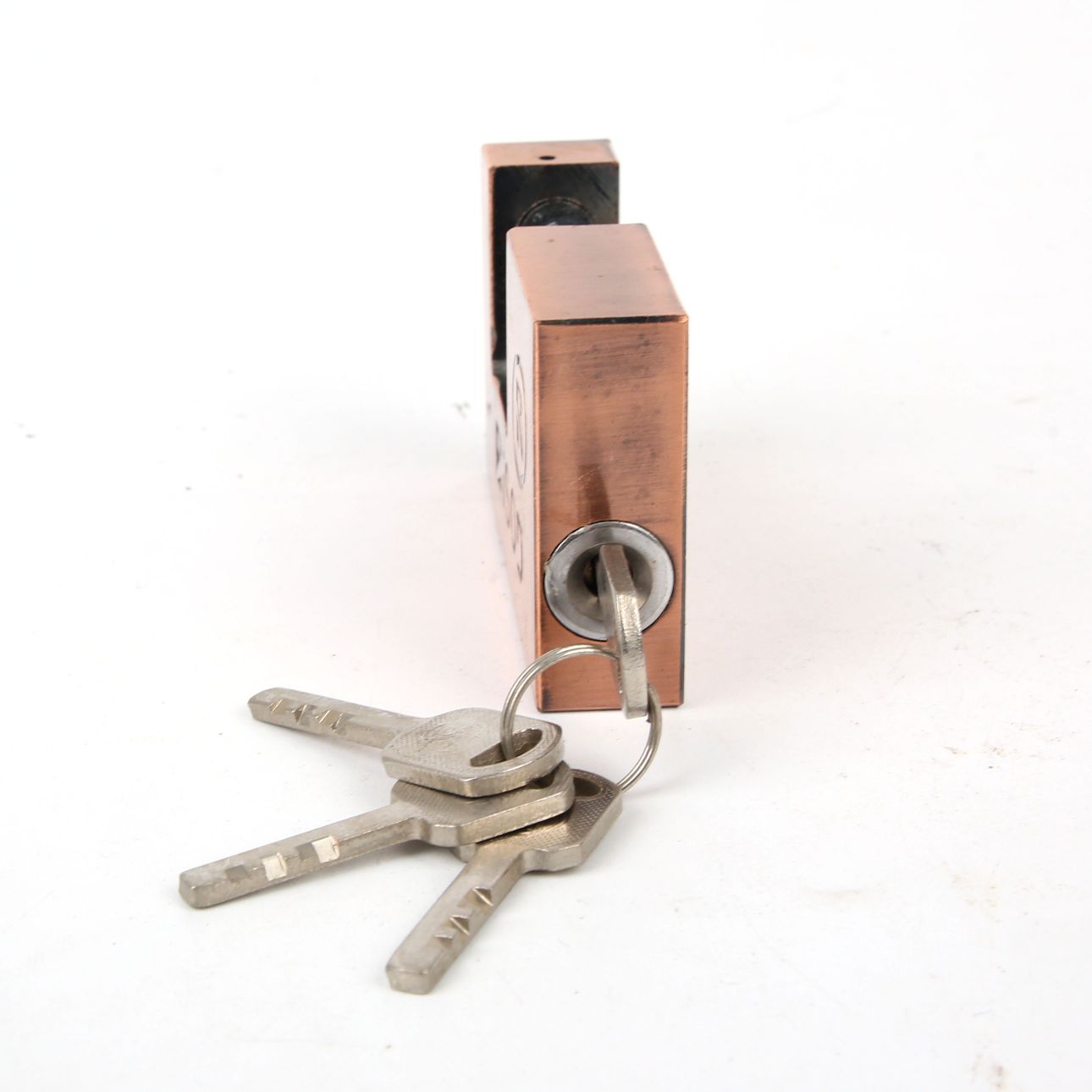 矩形锁，叶片矩形锁，叶片红古铜矩形锁，仿古锁，防撬锁详情图2