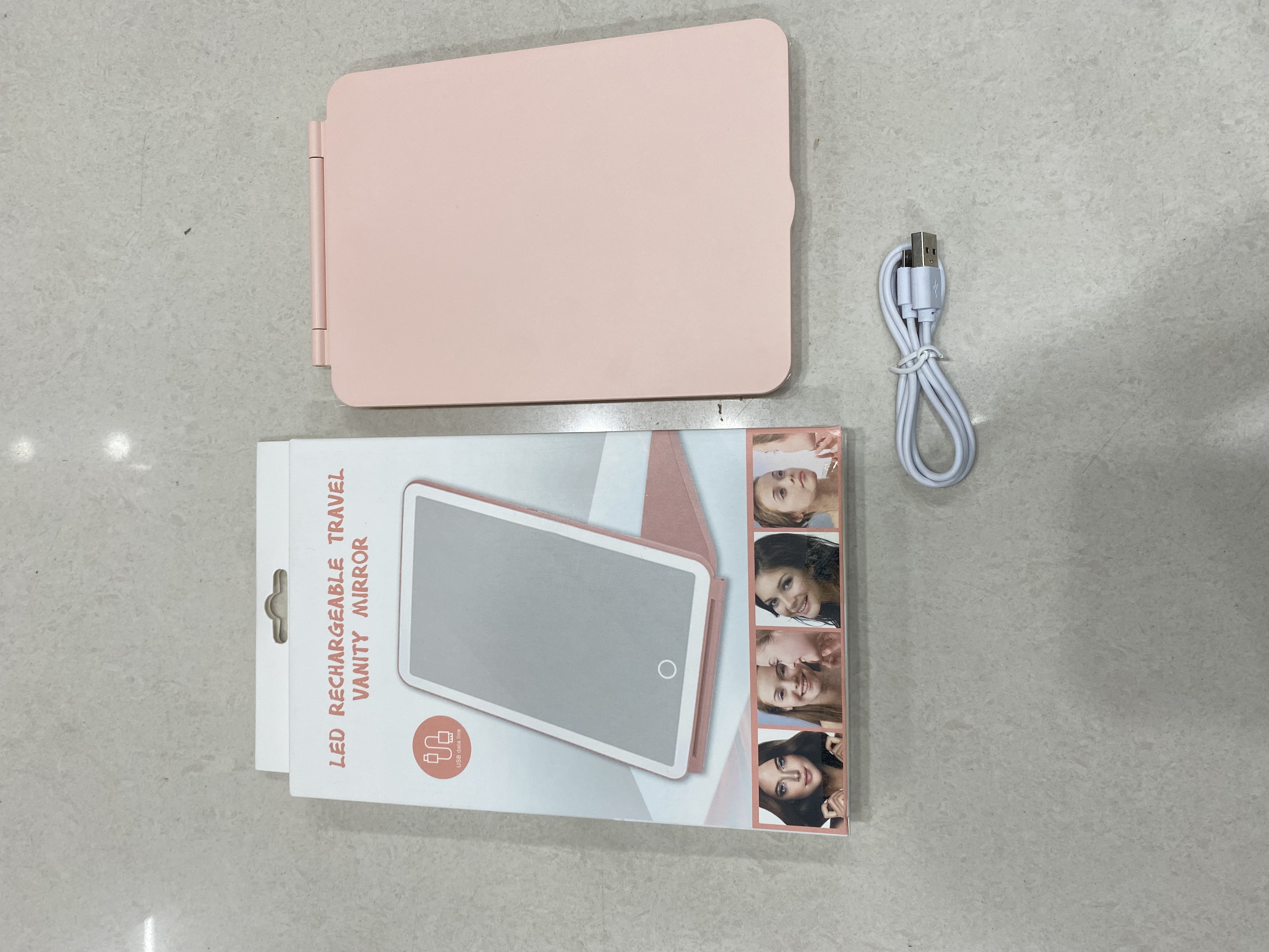 化妆镜白底实物图