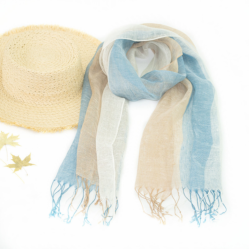 Linen Scarf Female Artistic Sunblock Shawl Temperament Multi-Color Spring Summer Wholesale Scarf Beach Shawl Scarf undefined