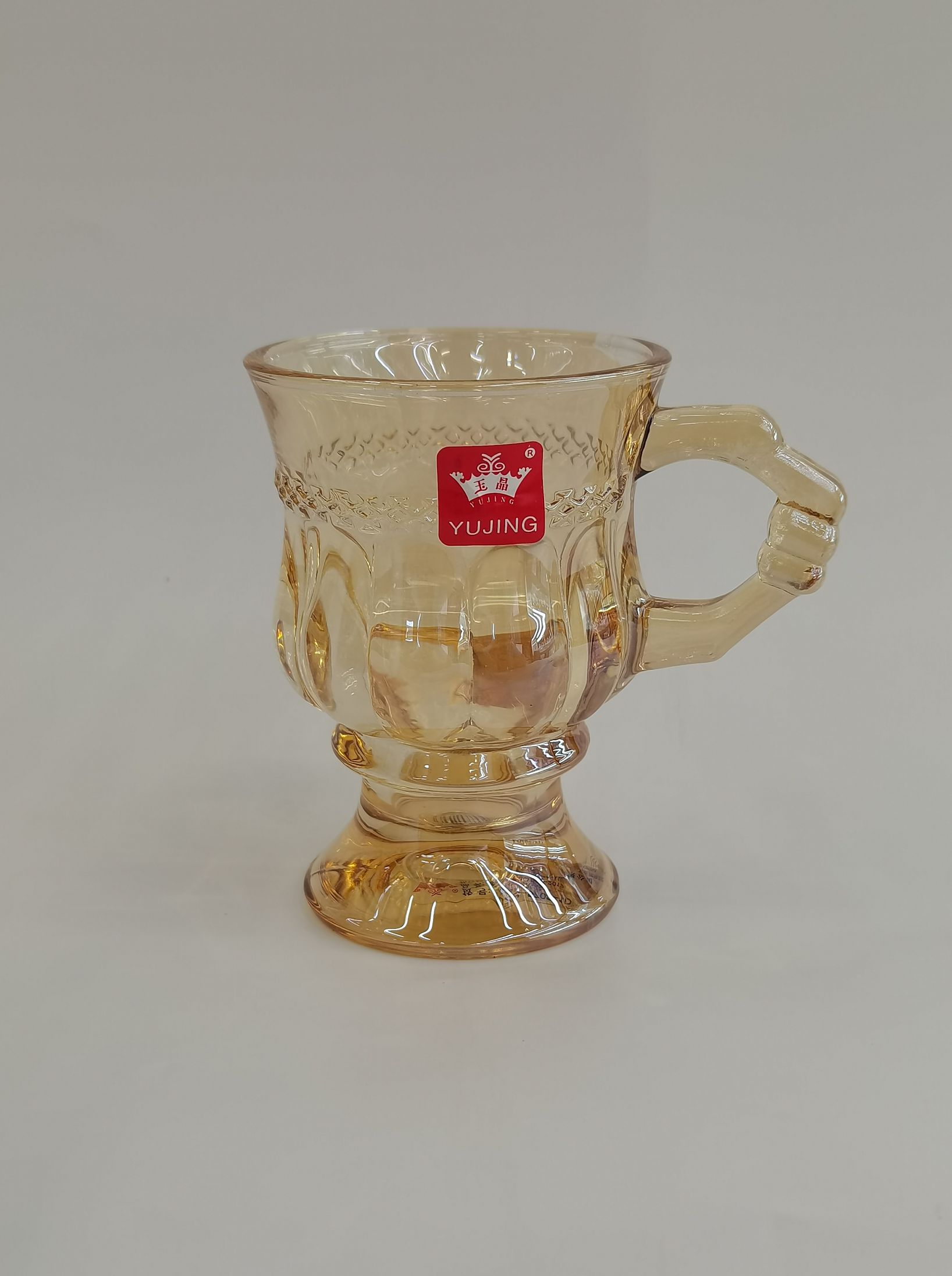 YJZB-5703-1D琥珀色玻璃高脚把杯