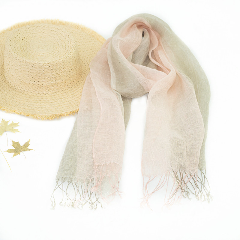 Linen Scarf Female Artistic Sunblock Shawl Temperament Multi-Color Spring Summer Wholesale Scarf Beach Shawl Scarf Item Picture
