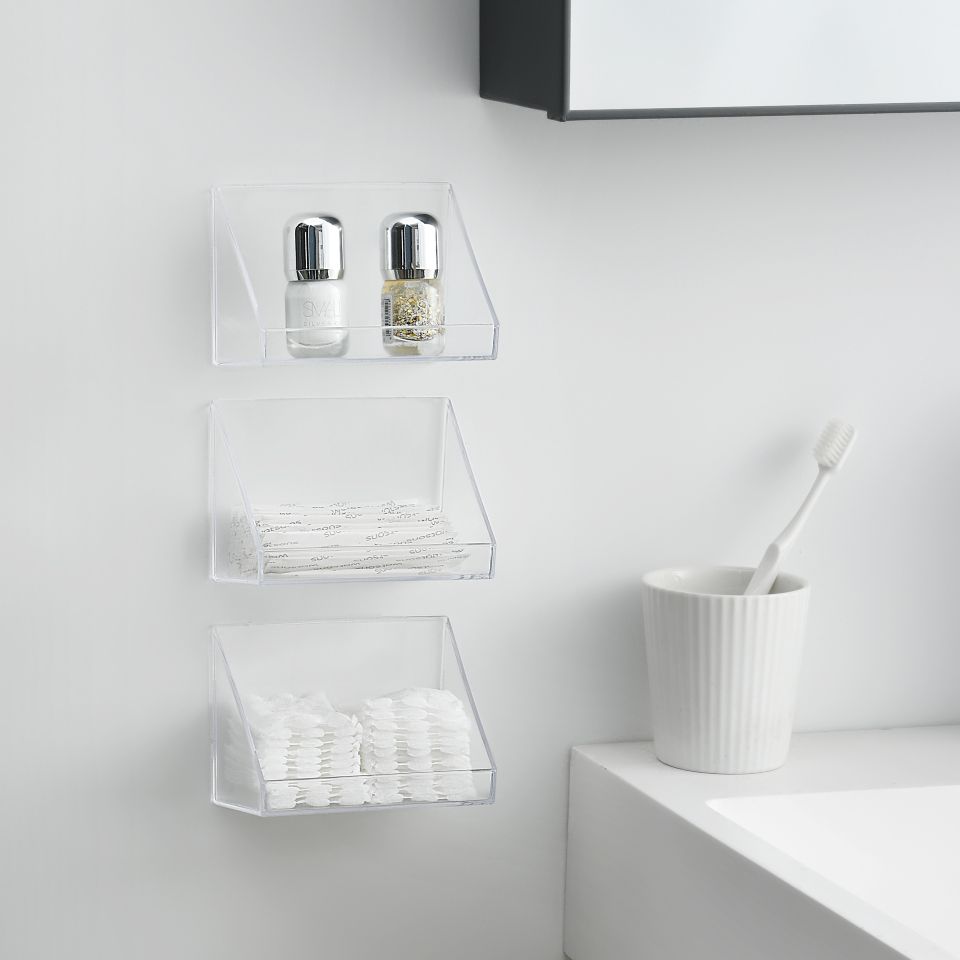 The Japanese-style wall-mounted mirror cabinet has a slanted storage box with a slanted surface pasted under the partition to expand the space and organize the items detail image 6