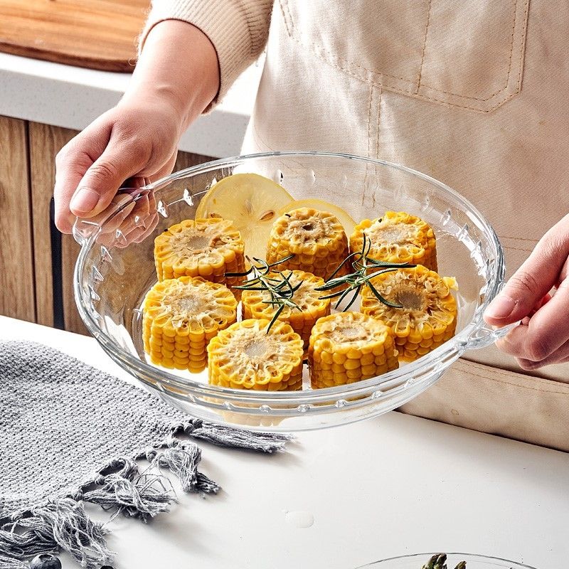 鲍鱼盘/玻璃盘/盘子白底实物图