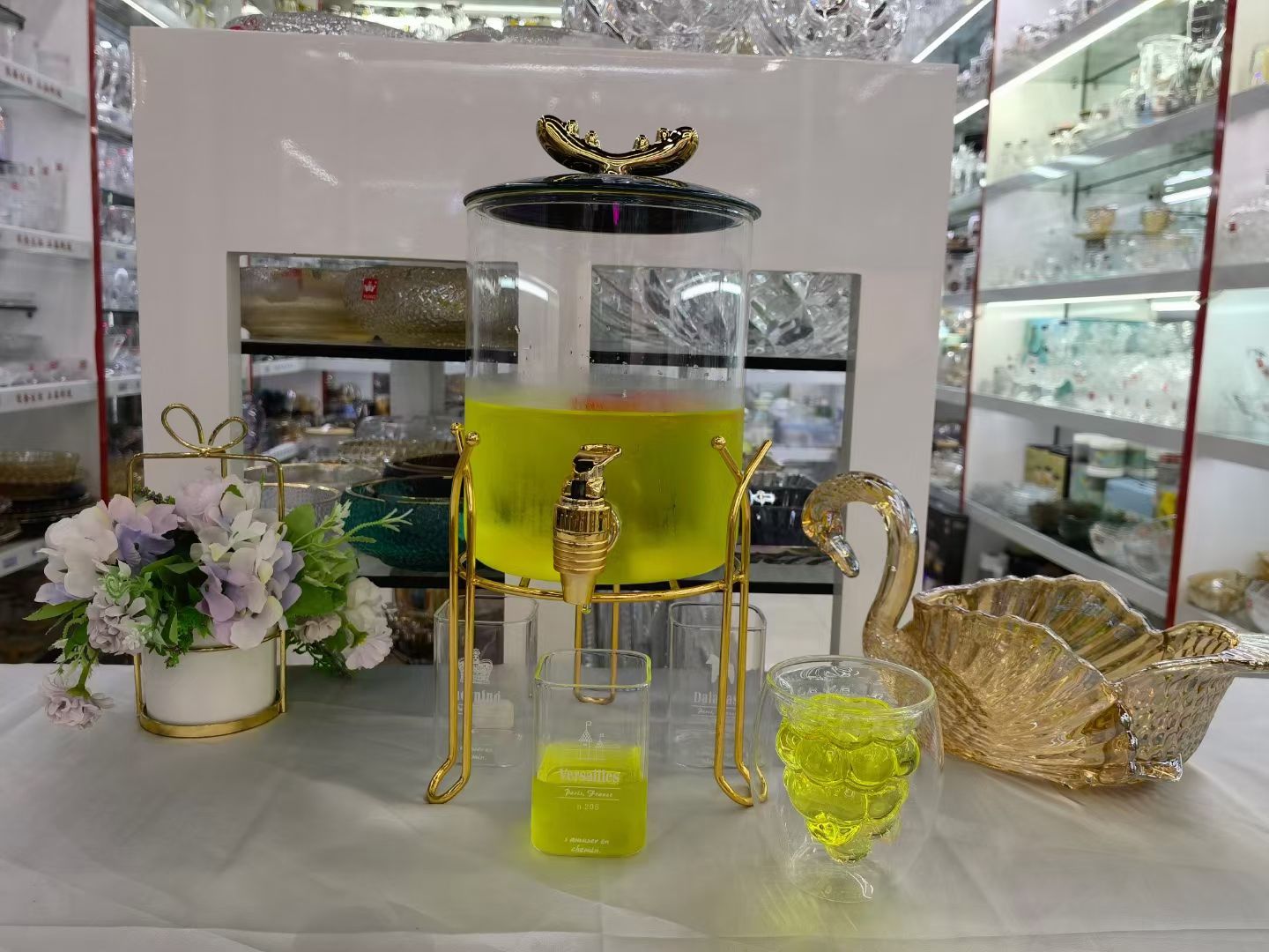 大容量3.5L水桶耐热防爆果汁桶可乐桶大号凉水壶冷饮桶带盖带龙头带架详情图3