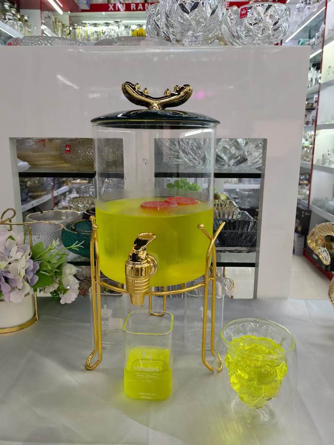 玻璃饮料桶/玻璃水具/耐热玻璃产品图